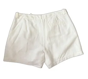 Amanda Uprichard Wallace Shorts 100% Linen White Pleat Front Coastal Size Medium thumbnail 3