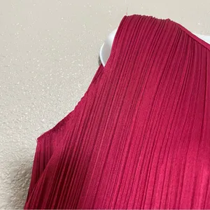 Vintage 20s Style Art Deco Artsy Pink Black Colorblock‎ Pleated Midi Dress 13/14 thumbnail 6