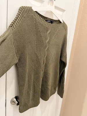 Lauren Ralph Lauren Cable-Knit Cotton-Blend Sweater size XL olive fern thumbnail 12