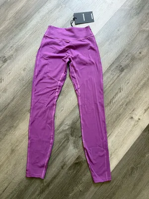 Alphalete Dip Back Mid Rise Leggings NEW Small Purple Noir thumbnail 7