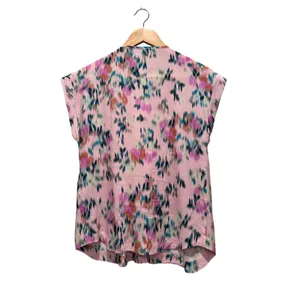 Baukjen Pink Gia‎ Floral Watercolor Short Sleeve Blouse Size US 4 thumbnail 3