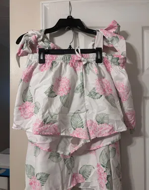 Flowery Tank Pajama Shorts Set thumbnail 3