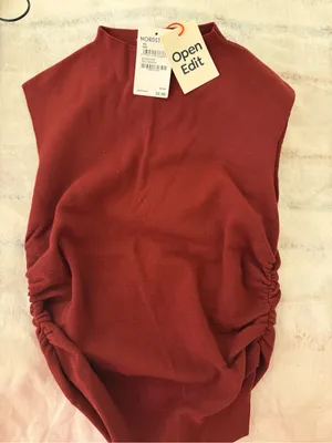 Nordstrom Open Edit Red Grape Mock Neck Top thumbnail 1