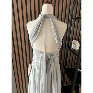Birdy Grey maxi bridesmaid mother of the bride made of honor grey convertible dr thumbnail 3