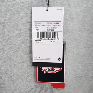 Nike Women Phoenix Crop QTR Zi USA Hockey Grey Fleece Pullover Large thumbnail 6