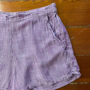 Kyra Purple & White Stripe 100% Viscose Lounge Short Set Pockets Sz M💛🎀 thumbnail 7