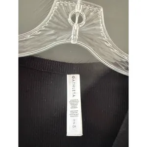 Athleta Wind Down Sleep Top Womens Small Black‎ Waffle Knit Henley Long Sleeve thumbnail 7