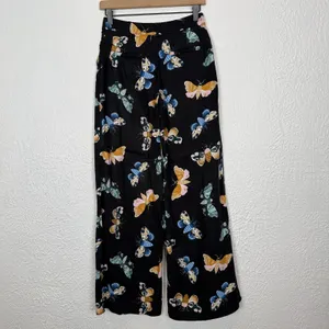 Maeve x Sarah Gordon Anthropologie Butterfly Printed Wide Leg Pants Size 0 thumbnail 3
