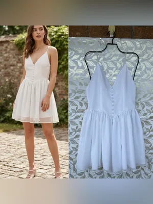Adeirlina Whimsigoth White Metallic Sparkle Sundress Sz S thumbnail 2