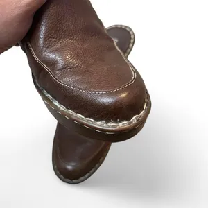 Nicole Mecca Leather Chunky Clog Mules Boho 90s Y2K Slip On Platform Heeled 8.5 thumbnail 4