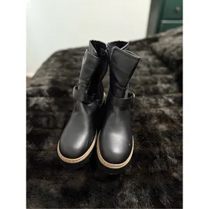 Esprit Women's moto Biker/Platform Combat Boots black 10 new lug thumbnail 2