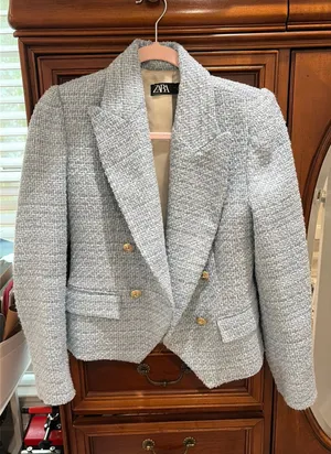 ZARA Blazer Light Blue thumbnail 1