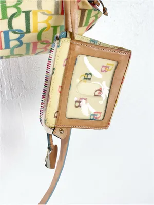 DOONEY & BOURKE Signature Logo Rainbow Zipper Heart Tag Matching Coin Purse Y2K thumbnail 7