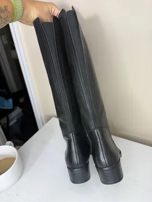 Franco Sarto Black Leather Riding Boots Sz 6 thumbnail 4