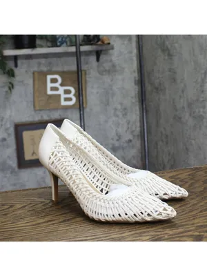 NWT INC International Concepts Zitah Woven Pointed Toe Pumps White Woven 9M thumbnail 6
