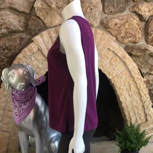 Ann Taylor LOFT Factory Purple Sleeveless Embroidered Tank Top Women's Size Small thumbnail 3