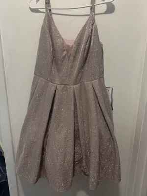 Macy's Sparkling Light Blush Spaghetti Strap Mini Dress Size 16W thumbnail 11