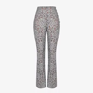 HOUSE OF CB Mara Metallic Floral Lace Pants, Silver, Medium thumbnail 10