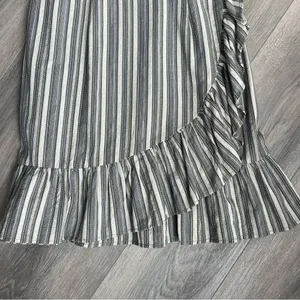 Altar'd State Green Striped Ruffle Sleeveless Mini Dress, Size M thumbnail 2