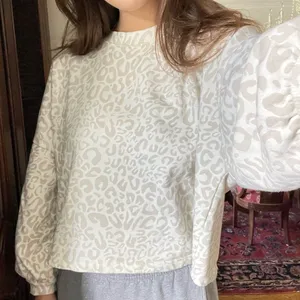 White leopard crew neck thumbnail 1