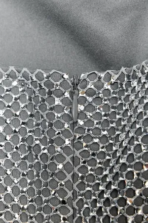Zara Silver Sequin Strapless Mini Dress - Elegant Evening Sparkle thumbnail 6