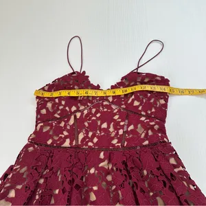 Self-Portrait Azalea Dress Burgundy, S (US 6, UK 10) thumbnail 9