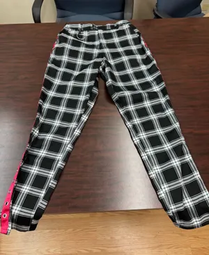 Hot Topic Black and White Plaid Grommet Pants Size Small thumbnail 1