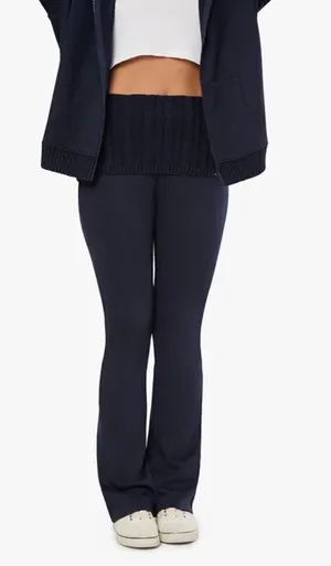 WeWoreWhat Cable Knit Rollover Pant Size L Flare leg Wide-leg design thumbnail 1