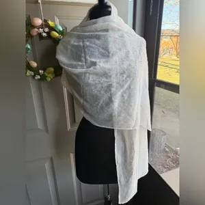 NOS Vintage 90s Style & Co sheer sequin beaded bridal evening wrap, one size thumbnail 2