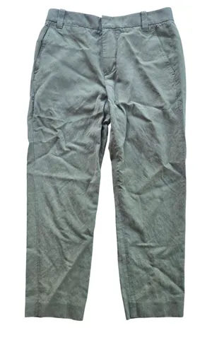 Vince -1159 Olive Green Linen Lyocell Blend‎ Tailored Straight Leg Pants Size 2 thumbnail 1