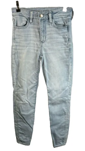 American Eagle Next Level Stretch Hi-Rise Jeggings Women's Size 4‎ Light Blue thumbnail 1