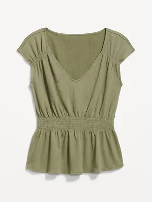 OLD NAVY Olive Smocked Waist V-Neck Top Size XXL thumbnail 3