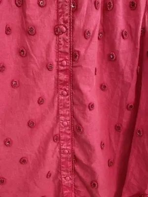 Anthropologie Pilcro and the Letterpress Adira Button Down Pink Beaded Top Small thumbnail 4