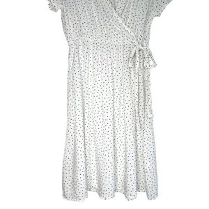 Bella Ella White Black Polka Dot Faux Wrap Dress Rayon S‎ Summer Wedding Guest thumbnail 6