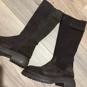 EMANUELE CRASTO Italy Suede‎ Leather Chunky Sole Studded Boots brown size 38 7.5 thumbnail 3