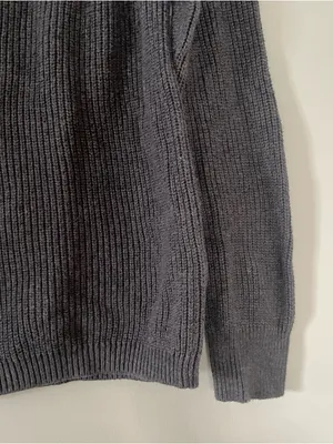 J Crew Wool Sweater Womens Small Gray Bow Detail Knit Minimalist Quiet Luxury thumbnail 3
