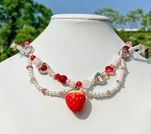 Strawberry charm necklace thumbnail 1