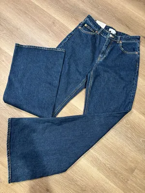 HM High Waist Flare Jeans Dark Wash‎ Full Length Denim Womens Size 6 NEW Boho thumbnail 1