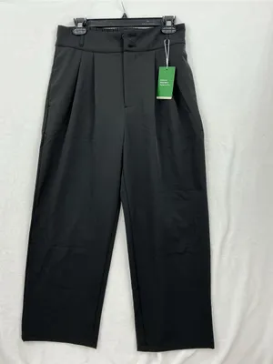 NWT HALARA Black High-Rise Wide-Leg Trousers 1183 thumbnail 2