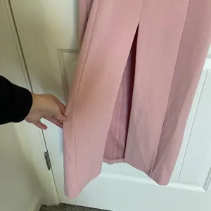 NEW ZARA women’s light‎ pink off shoulder bodycon back slit maxi dress XS thumbnail 7