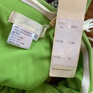 NWT Jasz Dress Strapless Gown Open Side with Rhinestones Bright Green Size 00 thumbnail 11