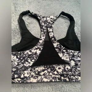 lululemon athletica invigorate Floral Print Sports Bra 8 black white thumbnail 8