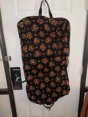 Vera Bradley Garment Black Bag with Colorful Floral & Plaid Pattern thumbnail 4
