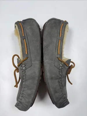 Ugg Women’s Dakota Fur-Lined Moccasin Slip-on Slippers in Gray S-580 Sz 8 thumbnail 2