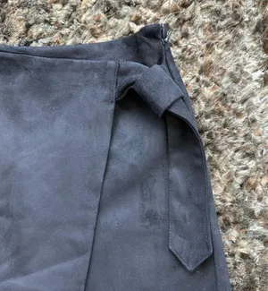 ZARA suede skort in black thumbnail 2
