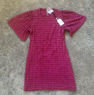 English Factory Fuchsia Textured Mini Dress thumbnail 1