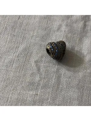 Pandora Heart-Shaped Silver and Blue Stone Pendant bracelet charm thumbnail 4