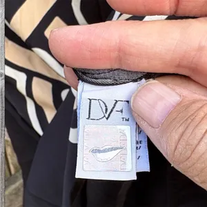Diane Von Furstenberg Popover Silk Blend Dress Black Cream Generous Small thumbnail 6