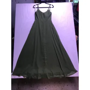 Azazie Maxi Dress Women A4 Olive Green Chiffon Cowl Neck Bridesmaid Formal thumbnail 9