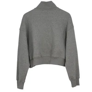 Nike USA Hockey Phoenix Crop Quarter Zip Sweatshirt Grey L thumbnail 6
